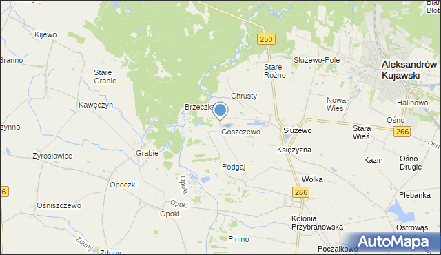 mapa Goszczewo, Goszczewo gmina Aleksandrów Kujawski na mapie Targeo